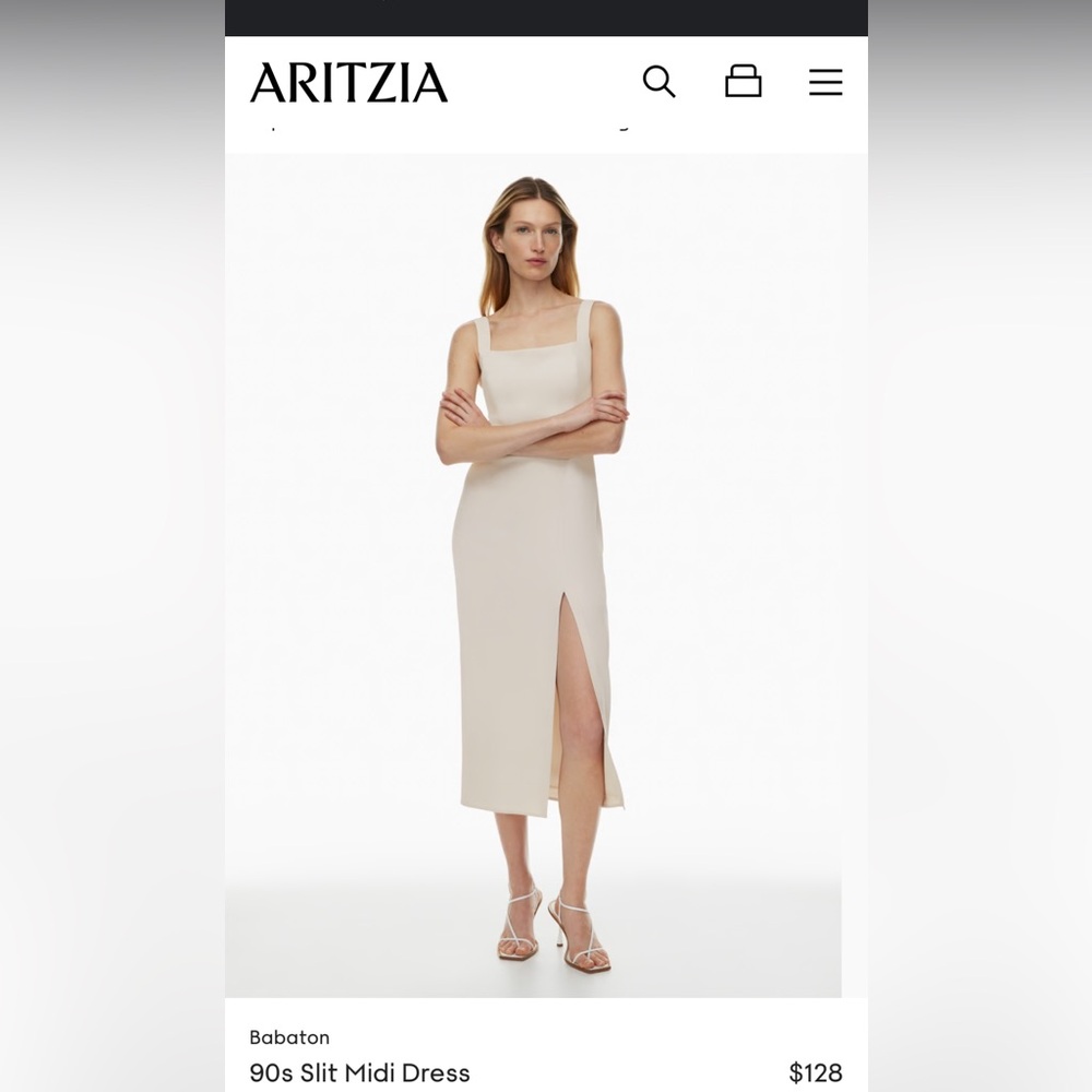 Aritzia 90s slit midi dress in Mint